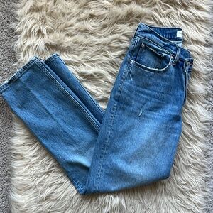 90s Straight Ultra High Rise w/ Asymmetrical Button